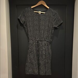 De Petits Hauts Paris navy cotton minidress with white dot pattern